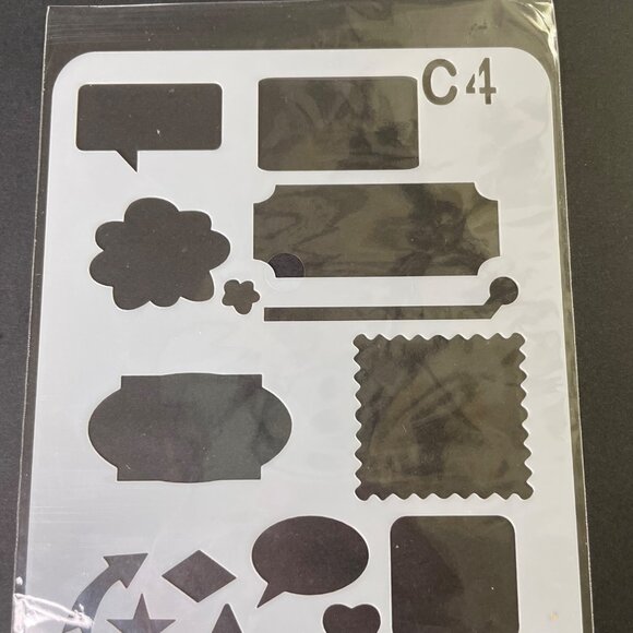 Reusable Art Planner Stencil Speech Bubble Flags Arrows Stamp Box u Mixed Media - Picture 2 of 3